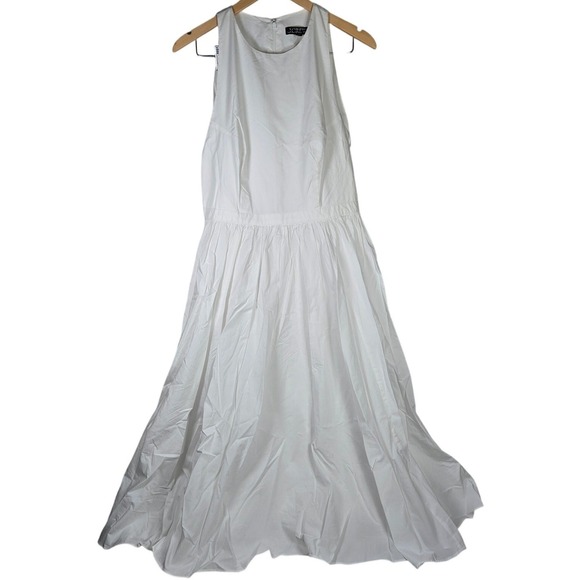 J.‎ Crew High-neck cotton poplin midi dress White 8 BR438 NWT